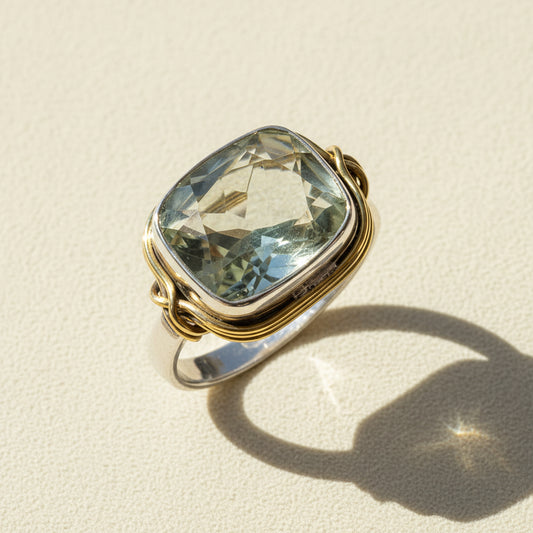 Two-Tone Green Amethyst Ring