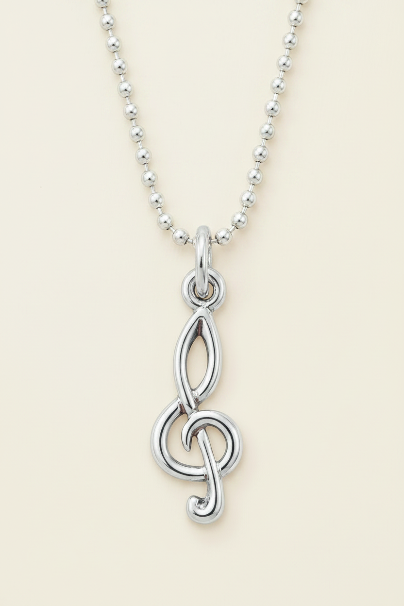 Treble Clef Pendant Necklace
