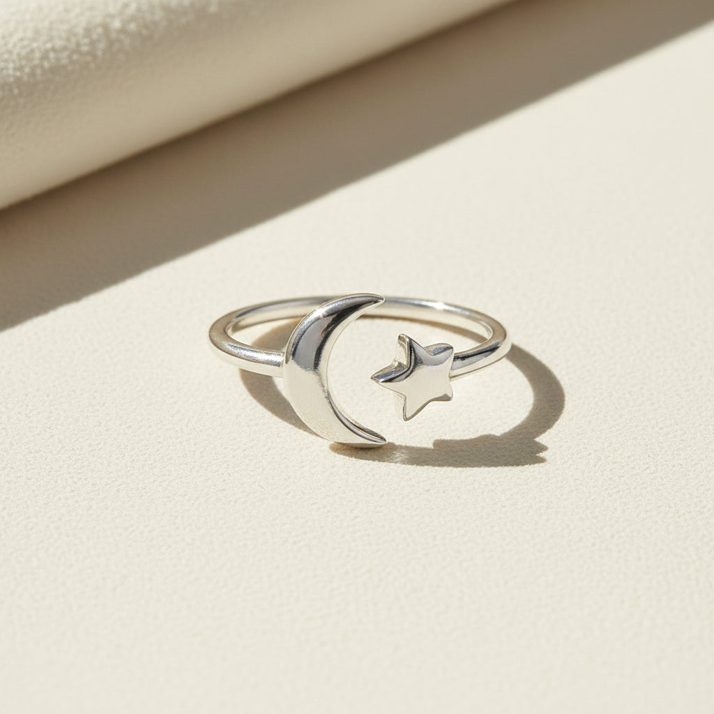 Moon & Star Ring
