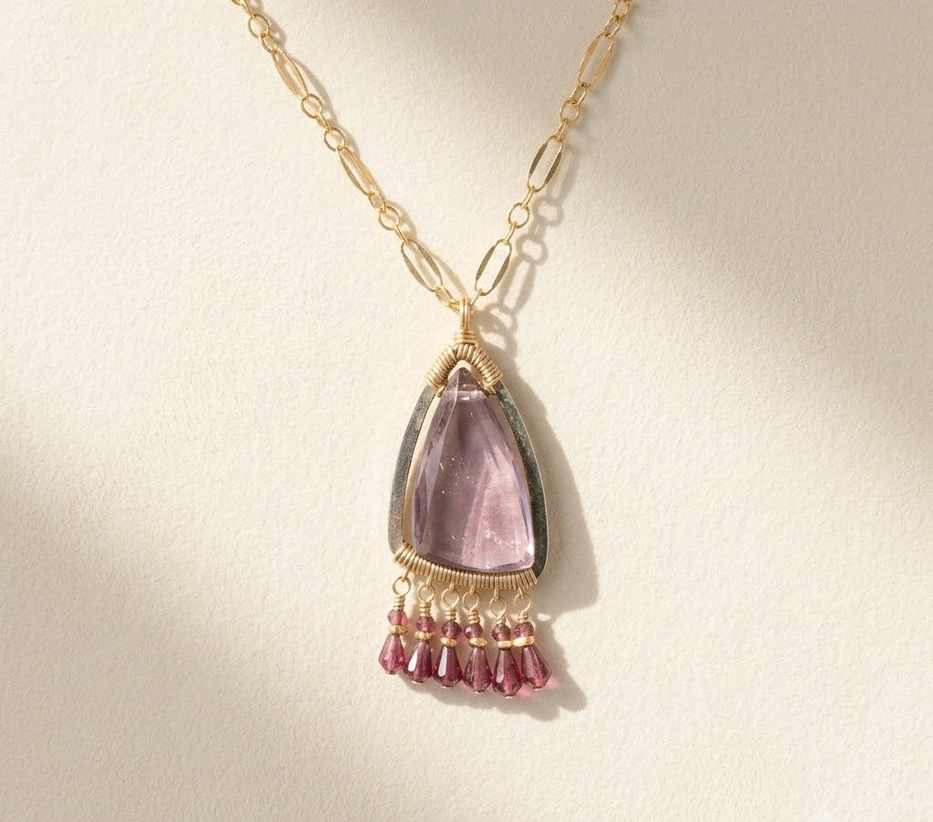 Plum Dreams Fringe Necklace