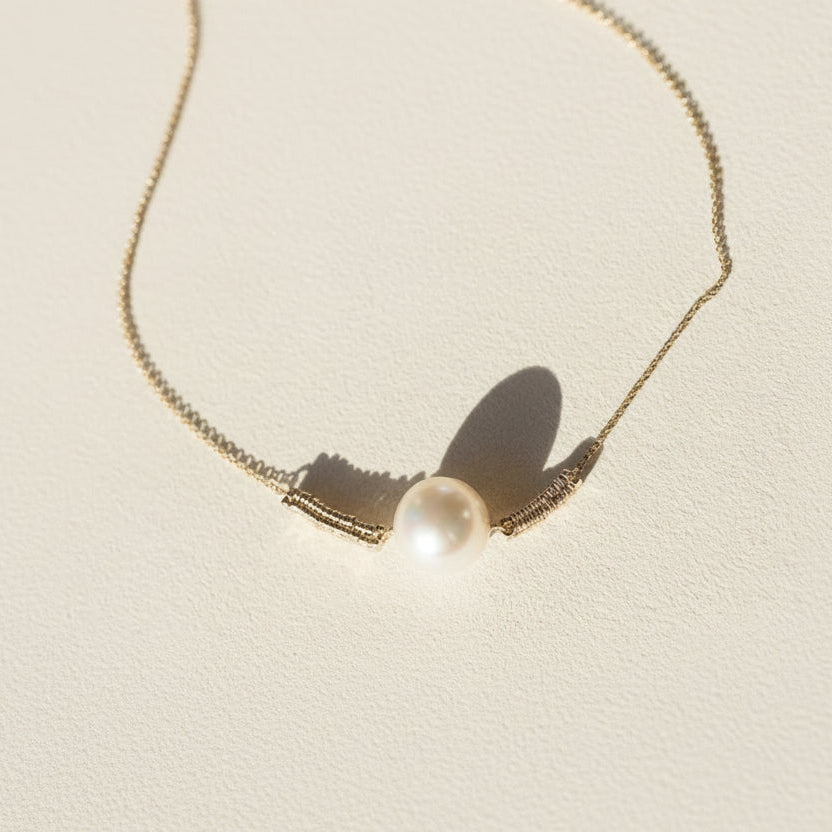 Round Pearl Pendant Necklace