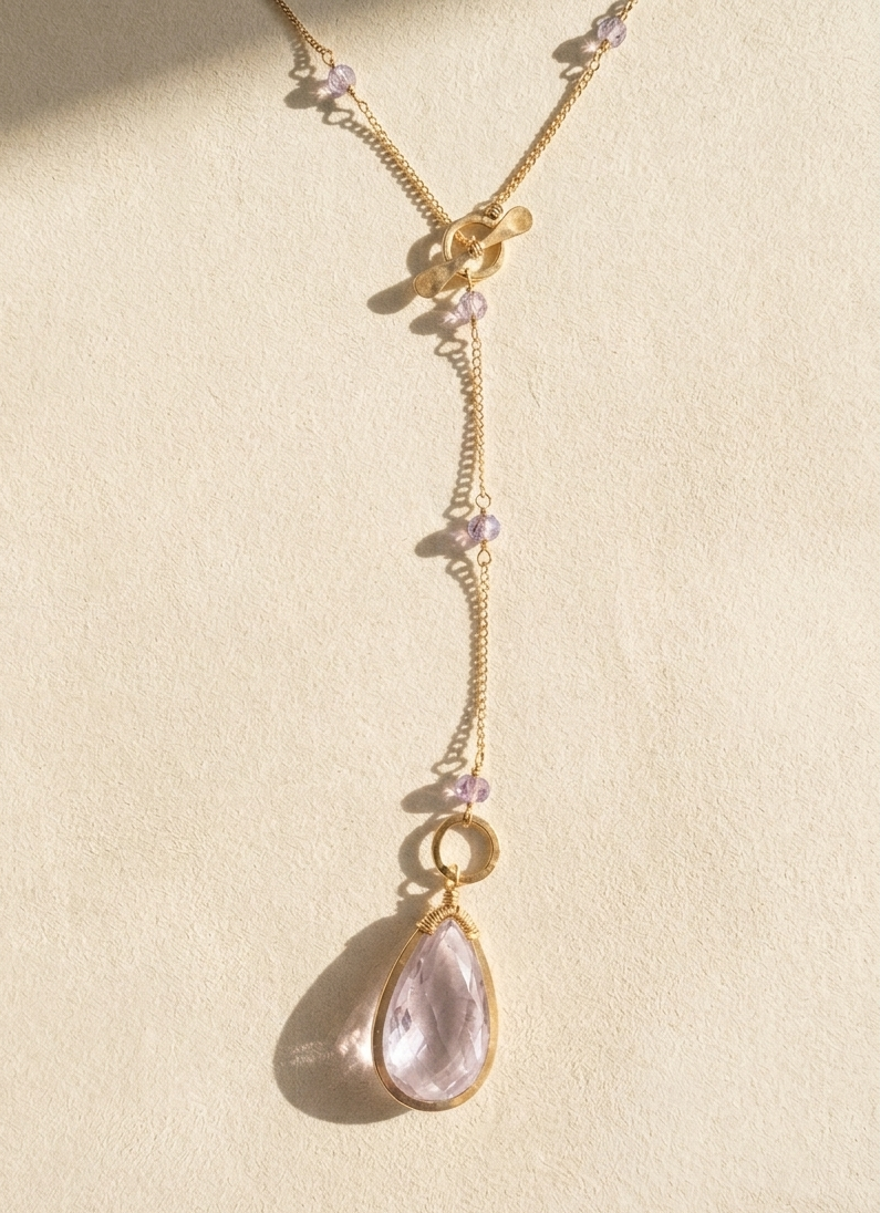 Lilac Sparks Lariat Necklace
