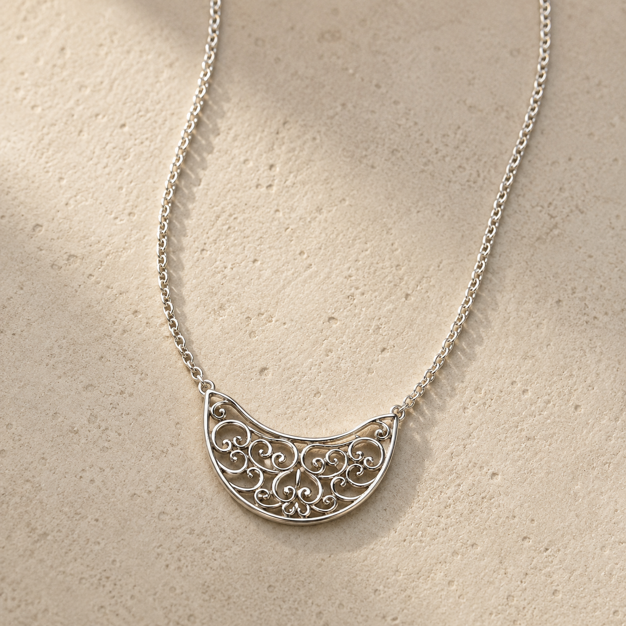 Filigree Cresent Necklace
