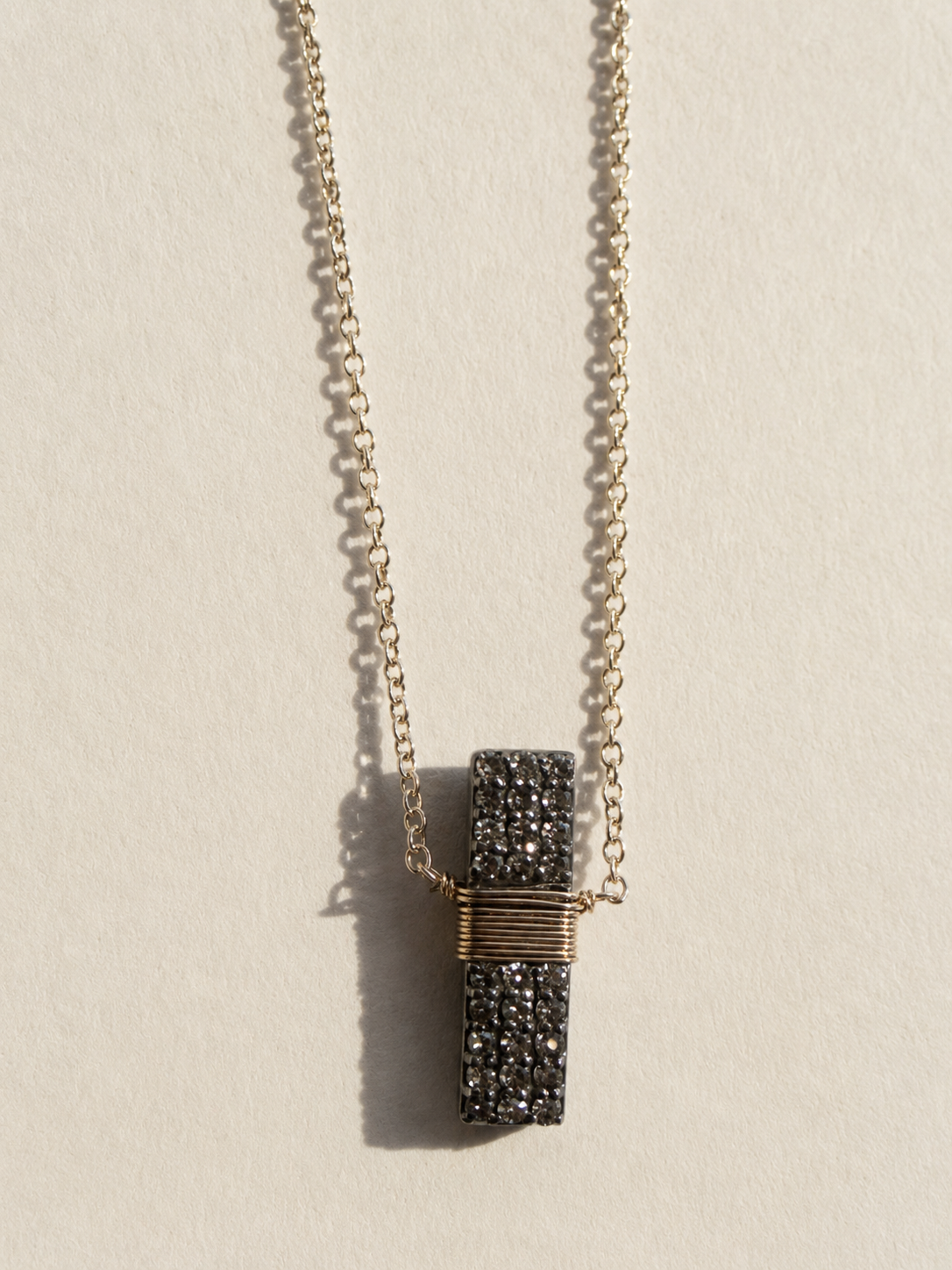 Pave Diamond Bar Necklace