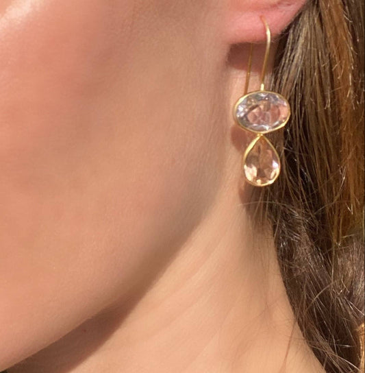 Blush & Champagne Valencia Teardrop Earrings
