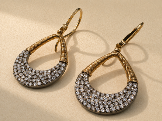 Pave Diamond Teardrop Earrings