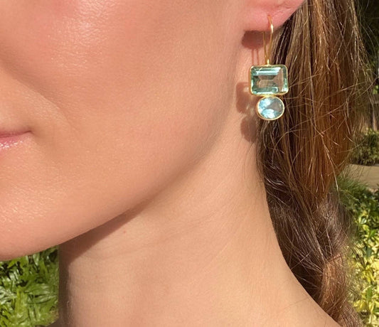 Aqua & Lime Valencia Earrings