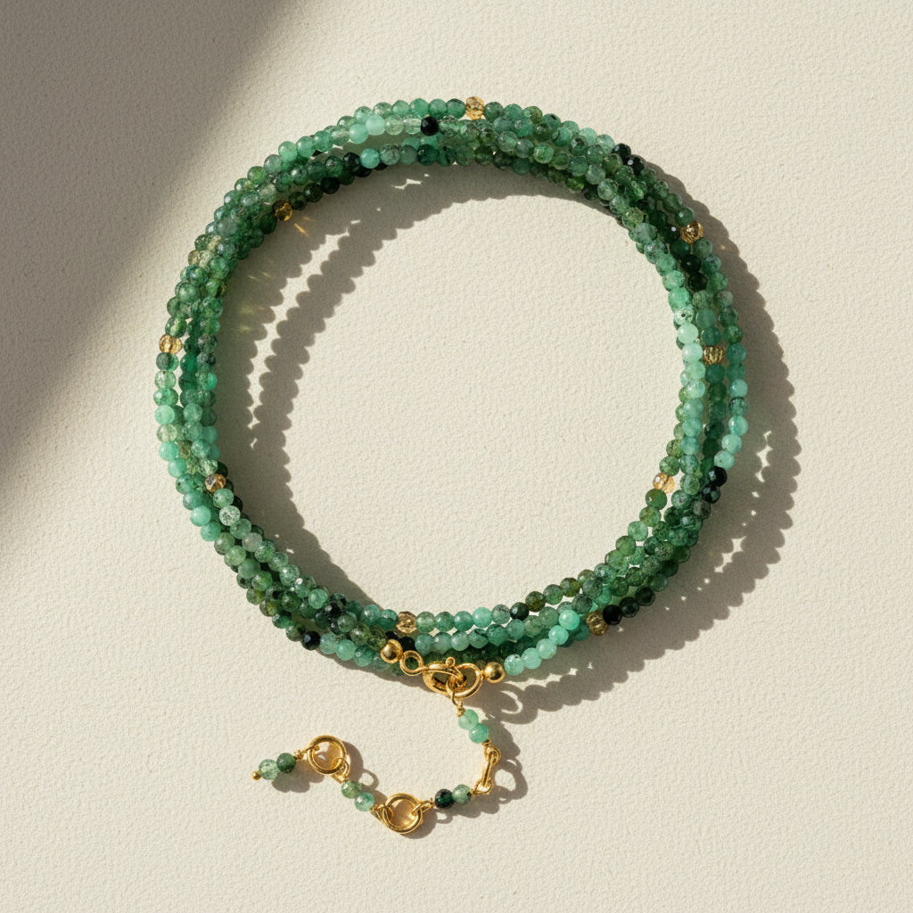 Emerald Gemstone Wrap Bracelet/Necklace