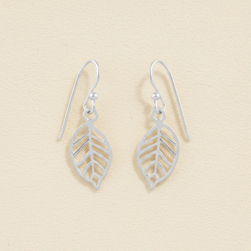 Leaf Outline Dangle Earrings