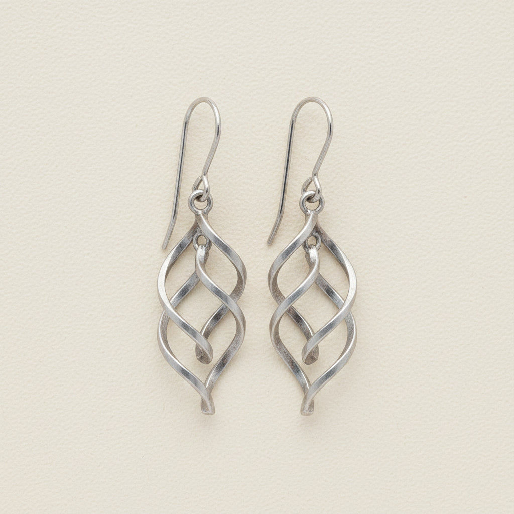Spiral Ribbon Dangle Earrings