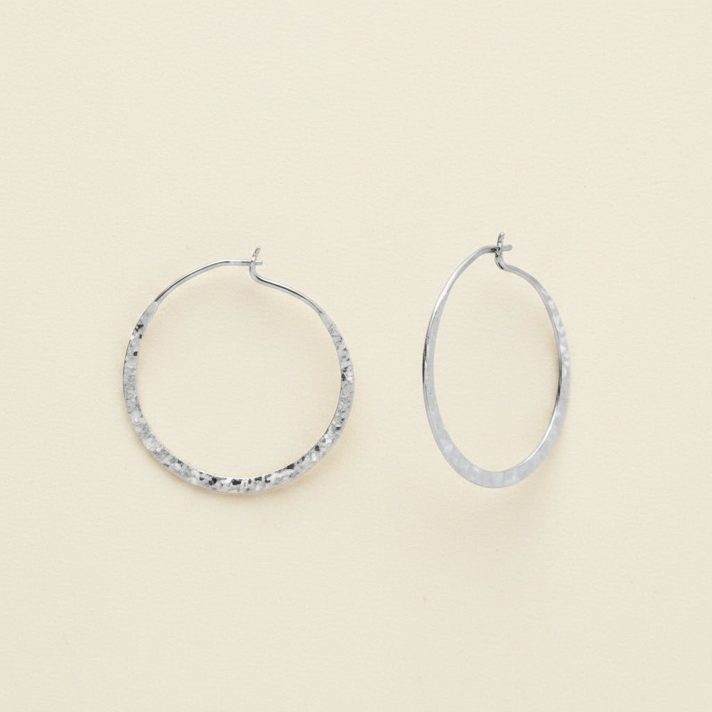 Hammered Wire Hoop Earrings