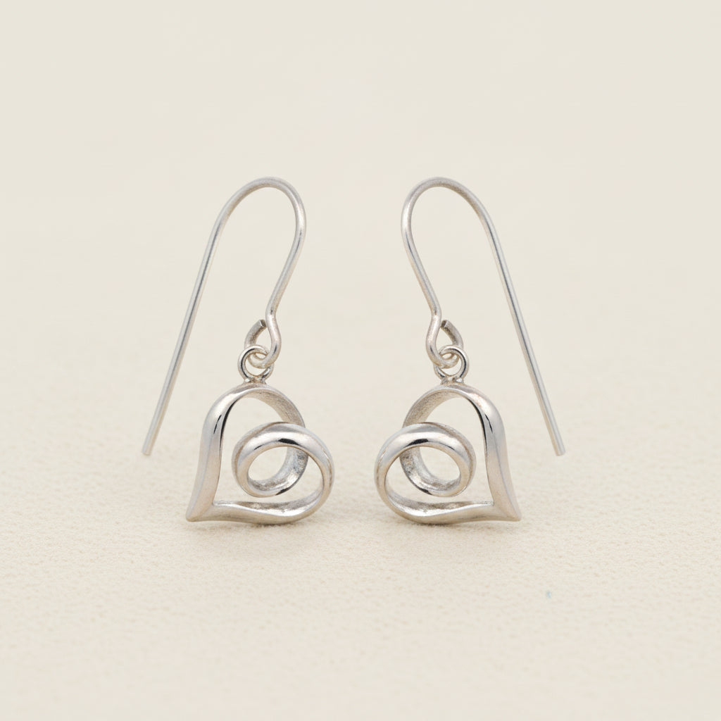 Infinite Loop Heart Dangle Earrings