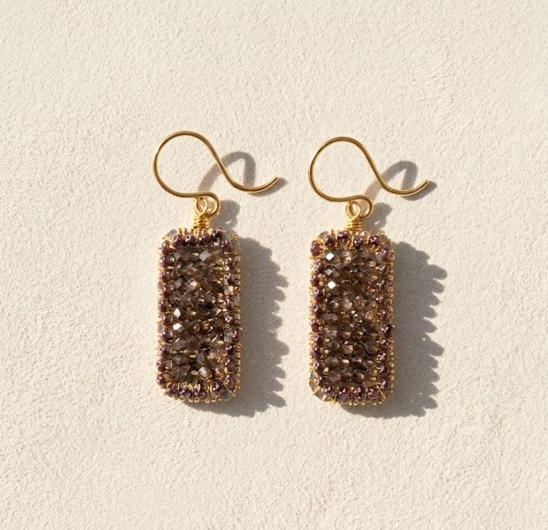 Rusted Rose Beaded Earring
