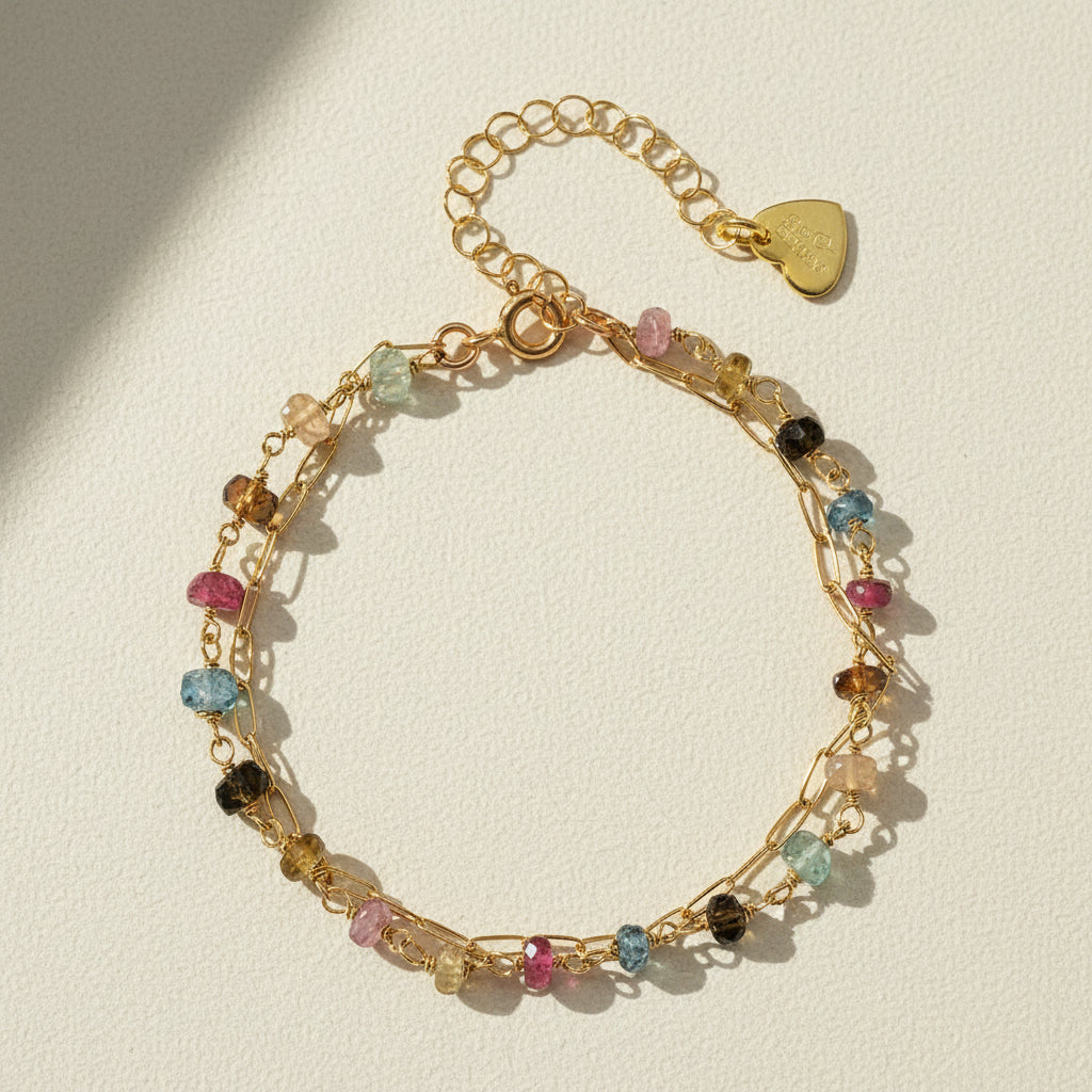 Tourmaline Paperclip Bracelet