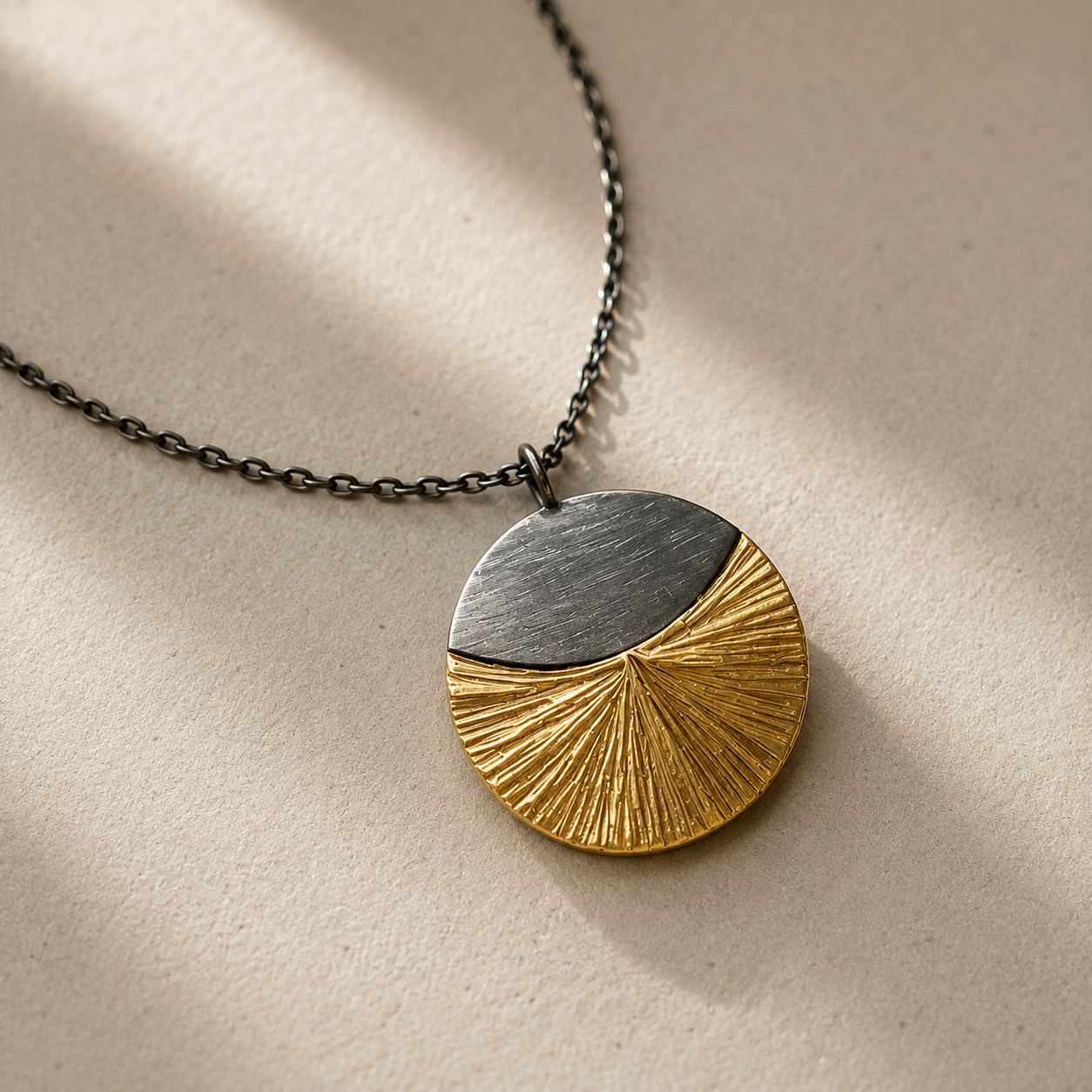 Contemporary Mixed Metal Rise Necklace