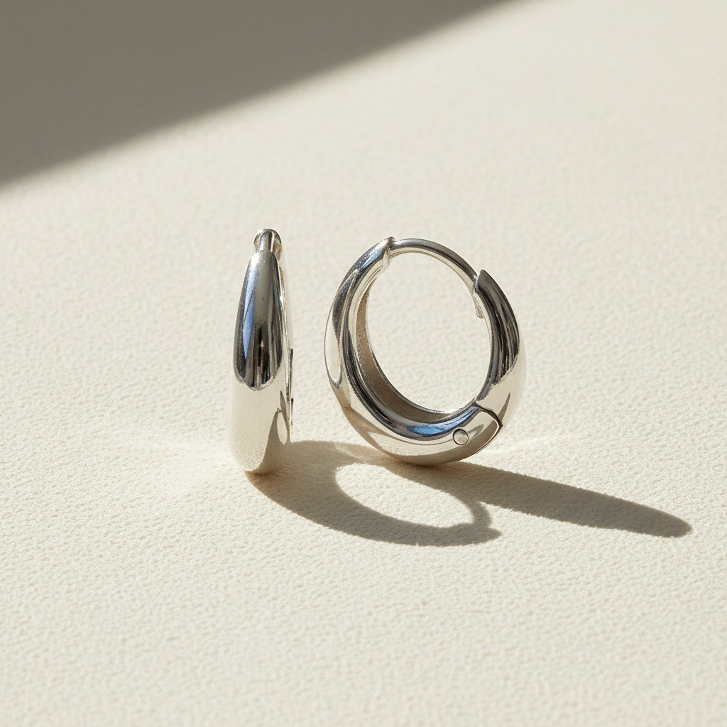 Teardrop Huggie Hoop Earrings