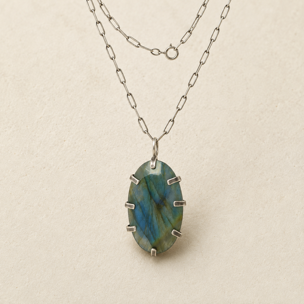 Oval Labradorite Pendant Necklace