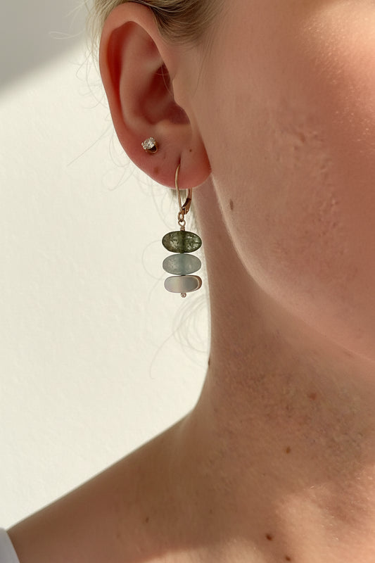 Oval Gemstones Earrings