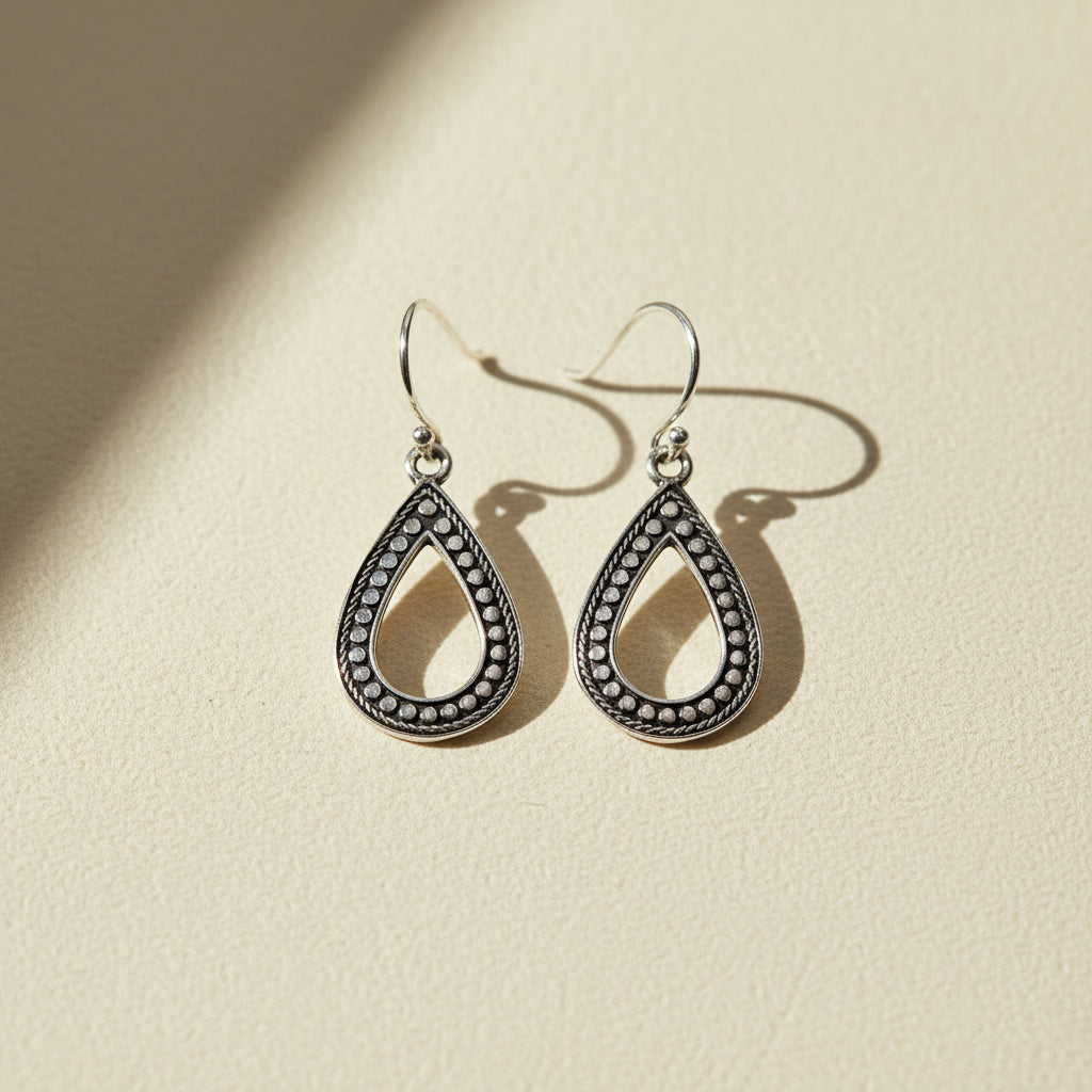 Medium Beaded Teardrop Earrings