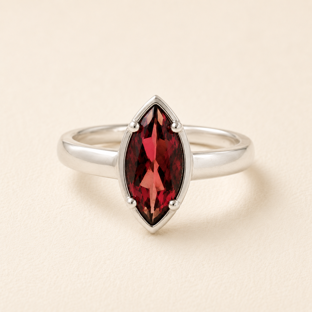 Marquise Garnet Ring