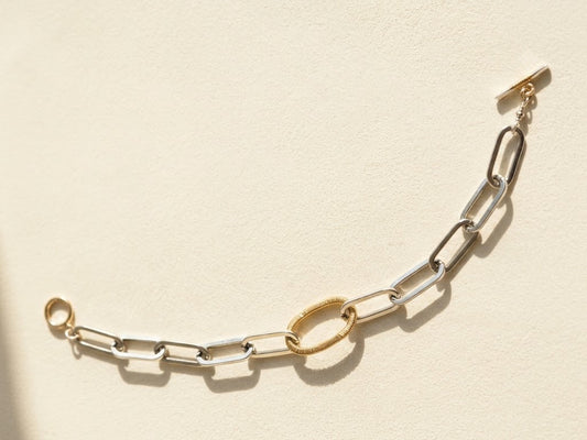 Two-Tone Paperclip Link Bracelet