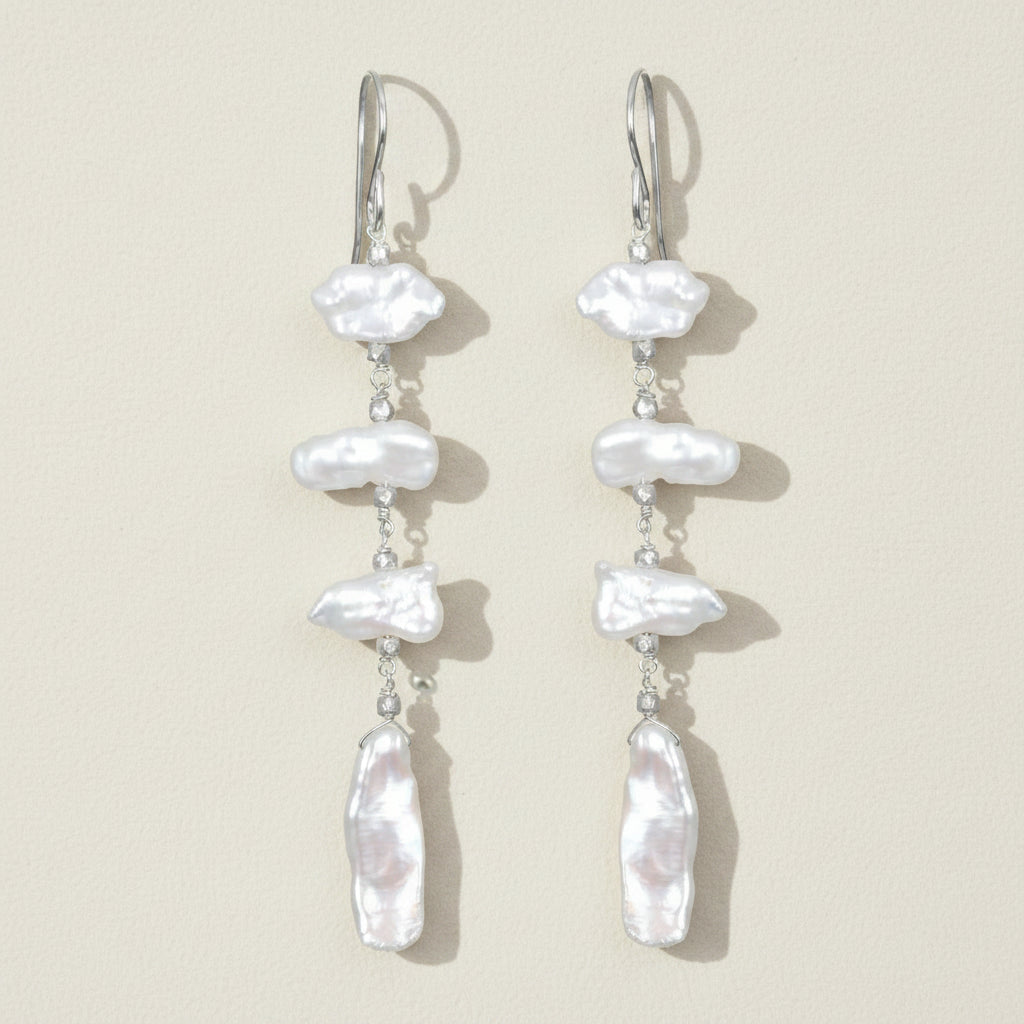 Freshwater Pearl Sparkle Dangle Earrings