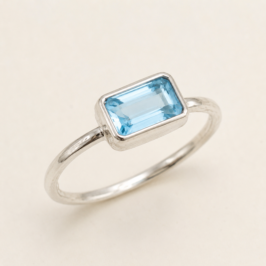 Rectangle Gemstone Ring