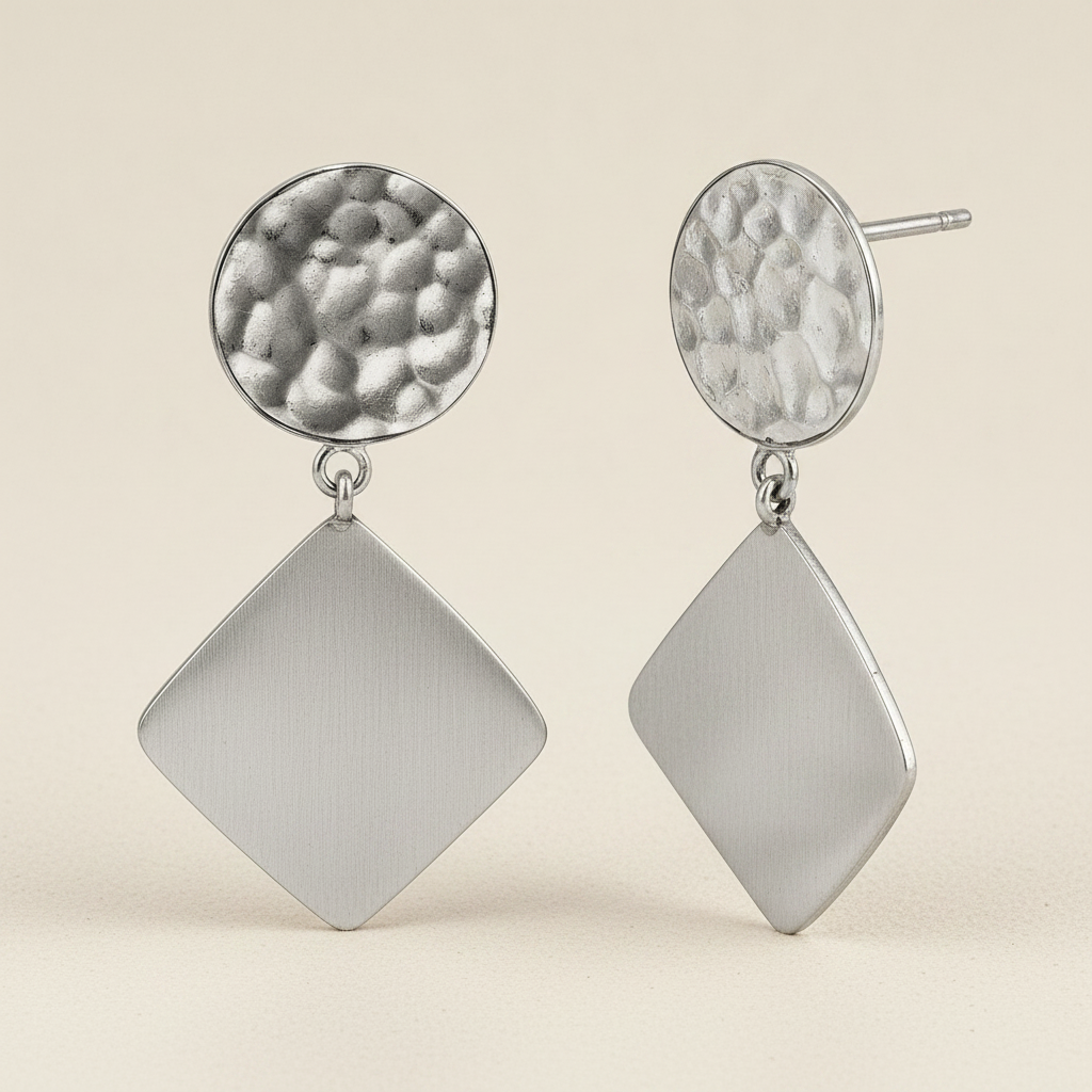 Textured Multi-Shape Drop Earrings