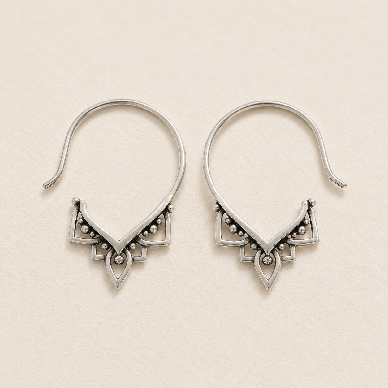 Bohemian Pull Through Hoop Earrings
