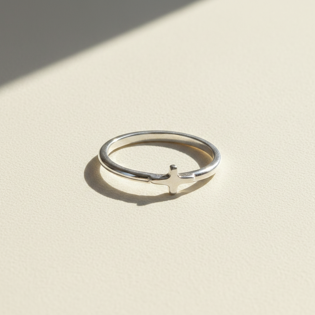 Dainty Side Cross Ring