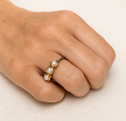 Three Wishes Pearl Ring