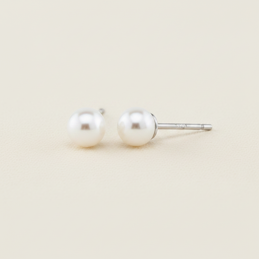 Large Pearl Stud Earrings