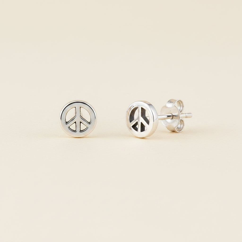 Peace Sign Stud Earring