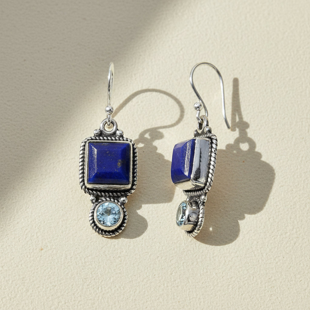 Midnight Duet Gemstone Earrings