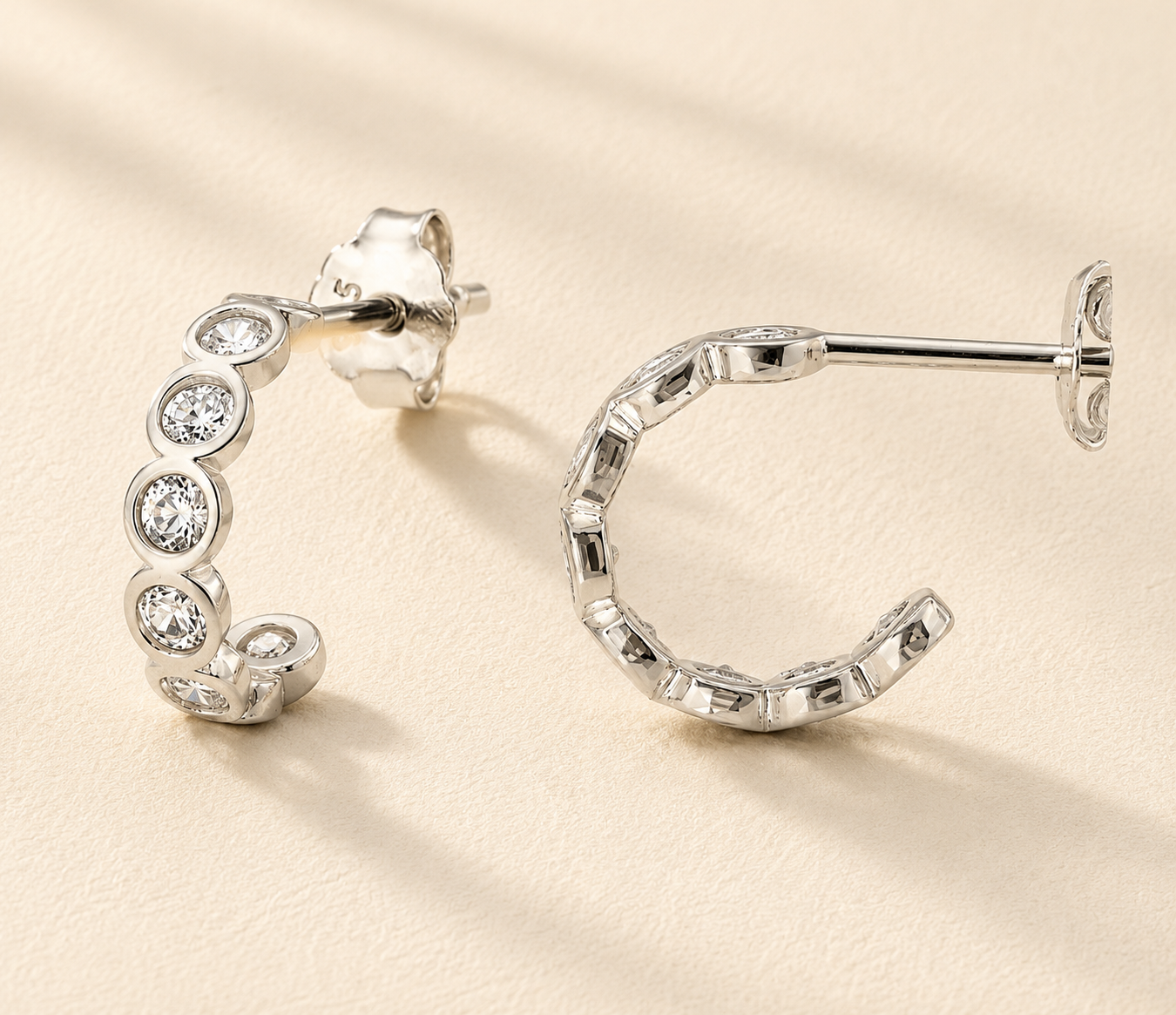 CZ Huggie Stud Earrings
