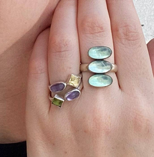 Double Stone Stacking Ring