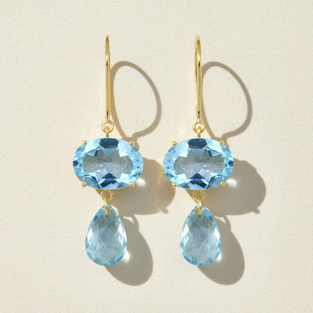 Sky Blue Topaz Ear Wire Earring