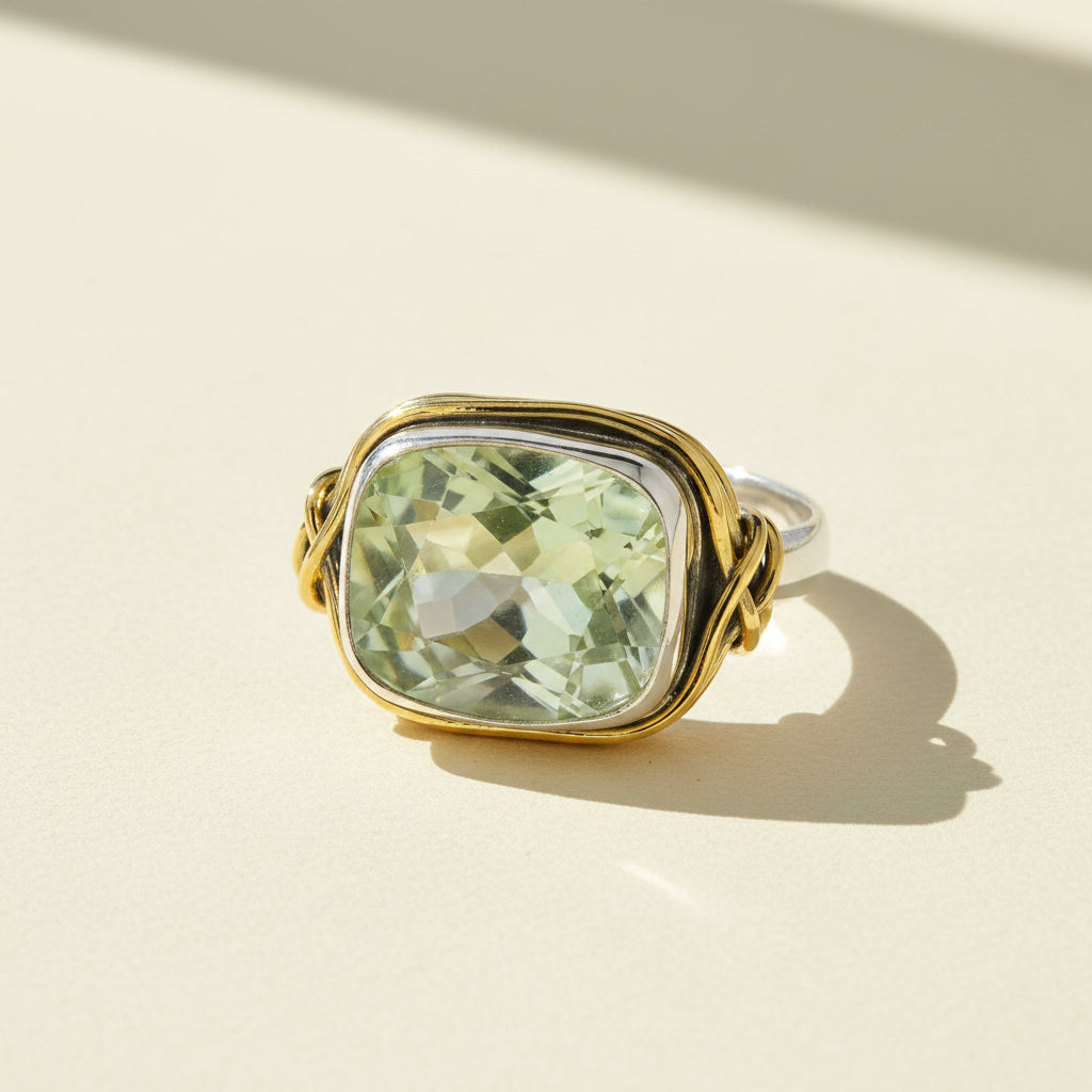 Two-Tone Green Amethyst Ring