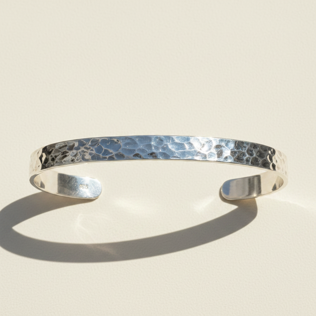 Hammered Domed Cuff Bracelet
