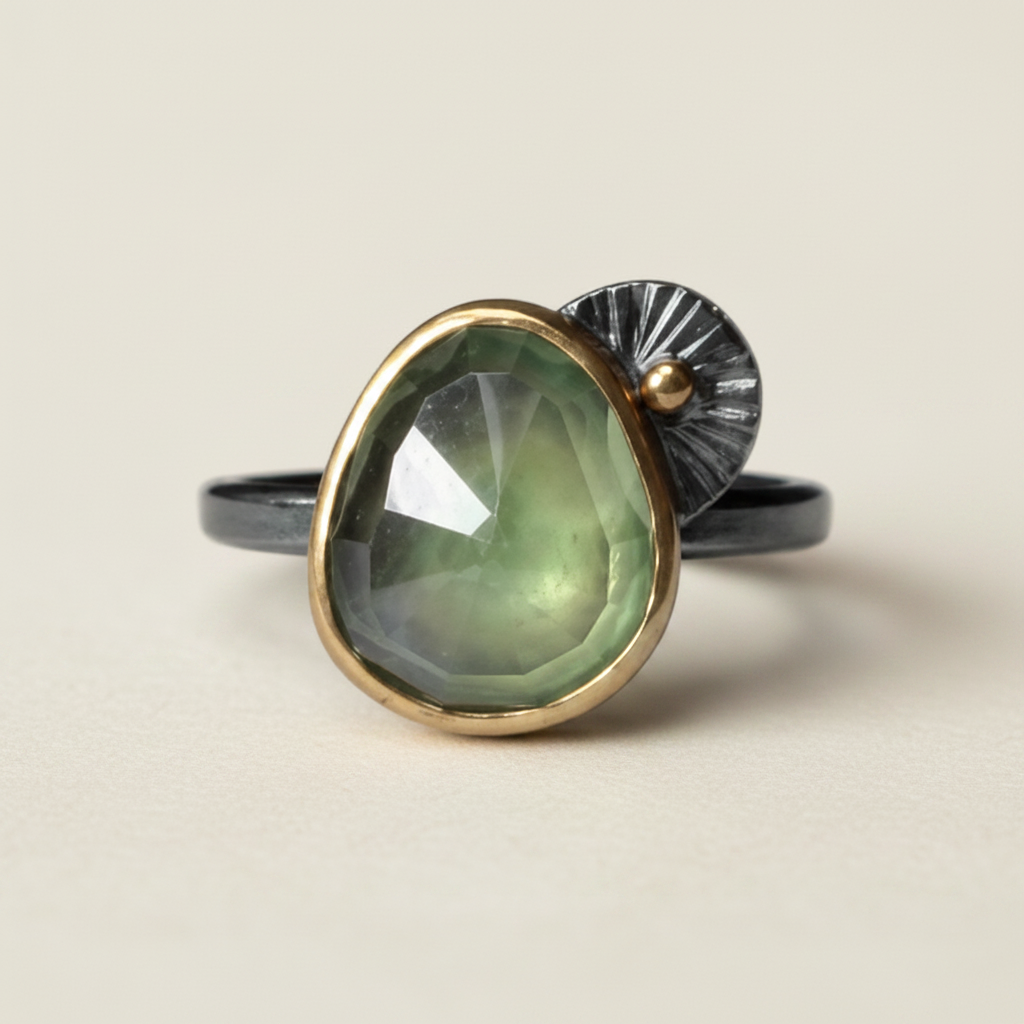 Prehnite Guppy Ring