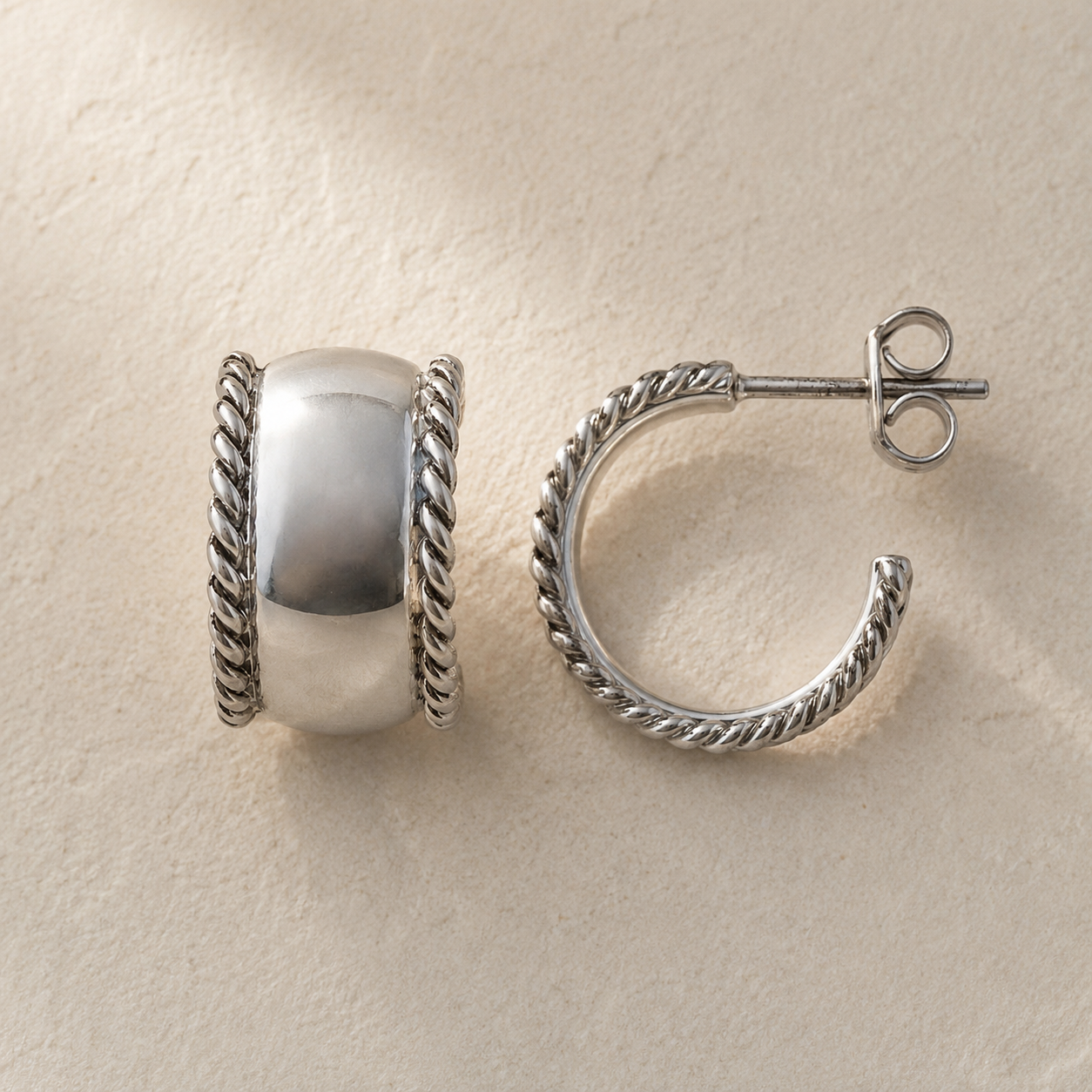 Rope-Edge Hoop Earrings