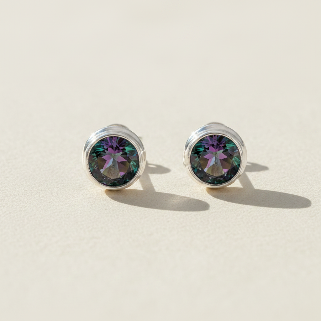 Medium Gemstone Stud Earrings
