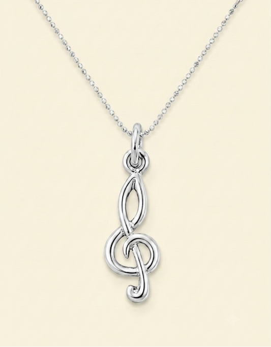 Treble Clef Pendant Necklace