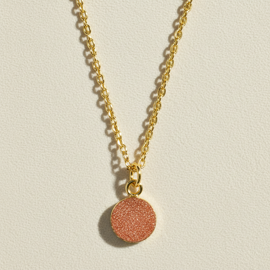 Round Druzy Pendant Necklace