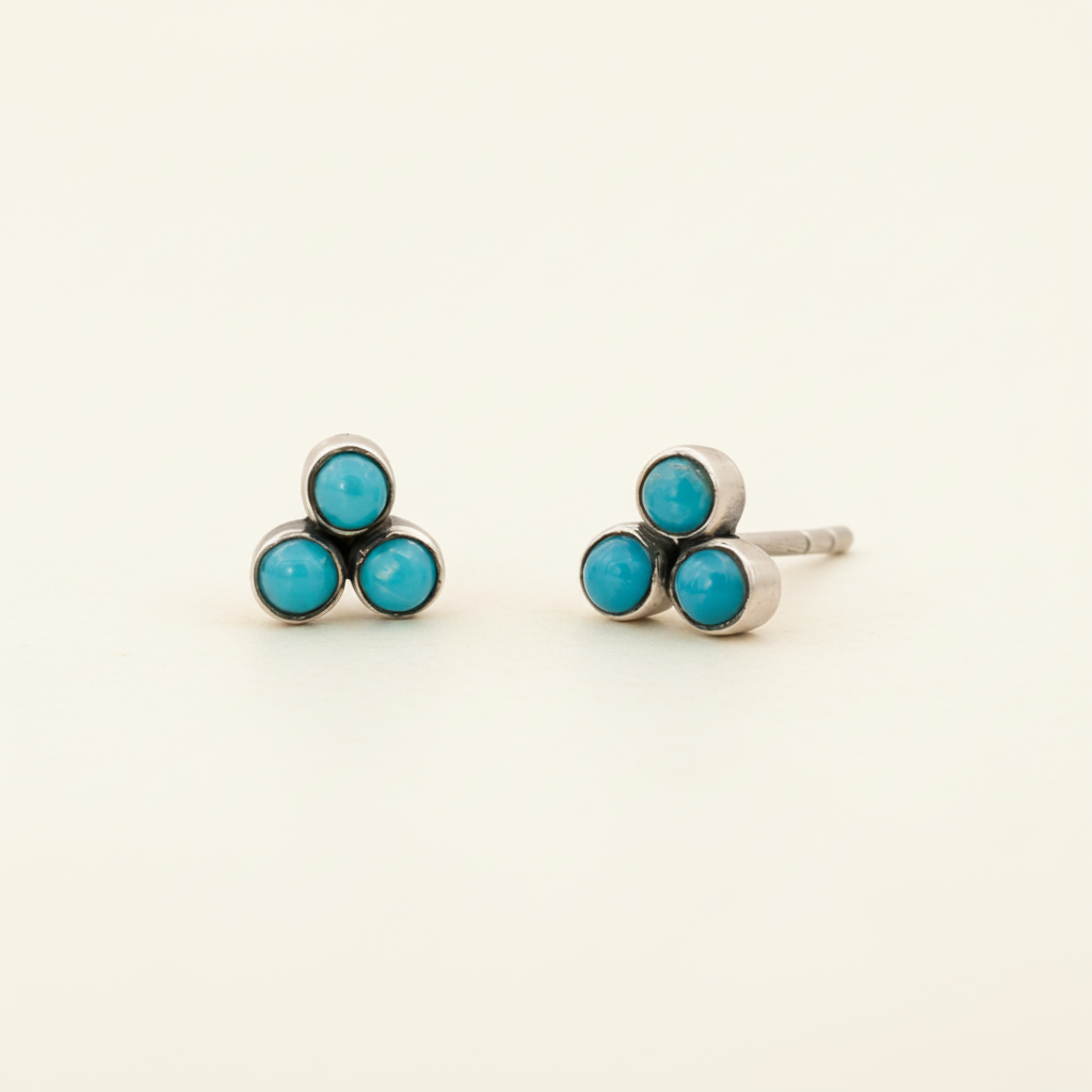 Turquoise Clover Stud Earring