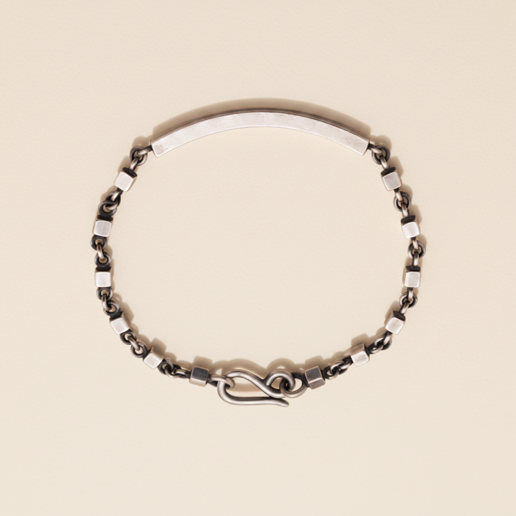 Box Chain with ID Tag Bracelet