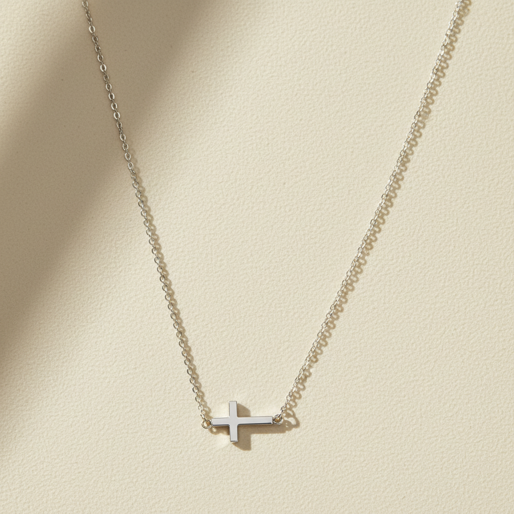 Sideways Cross Necklace
