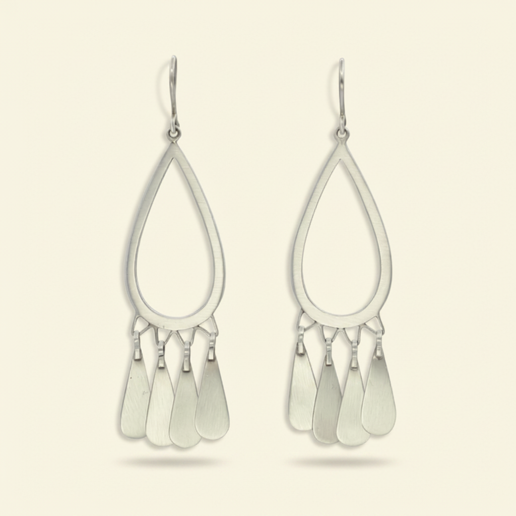 Long Tear Drop Dangle Earrings