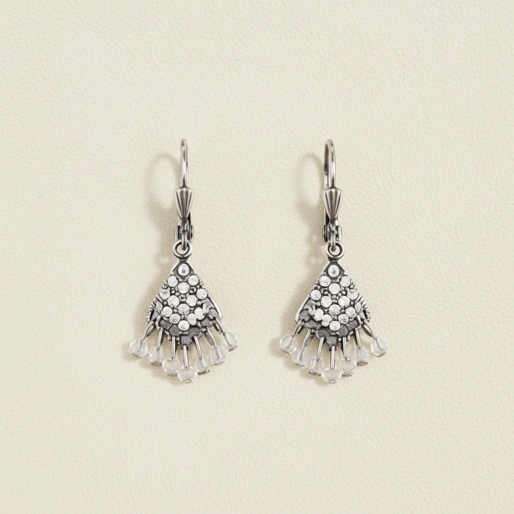 Lace Fan Earring Silver