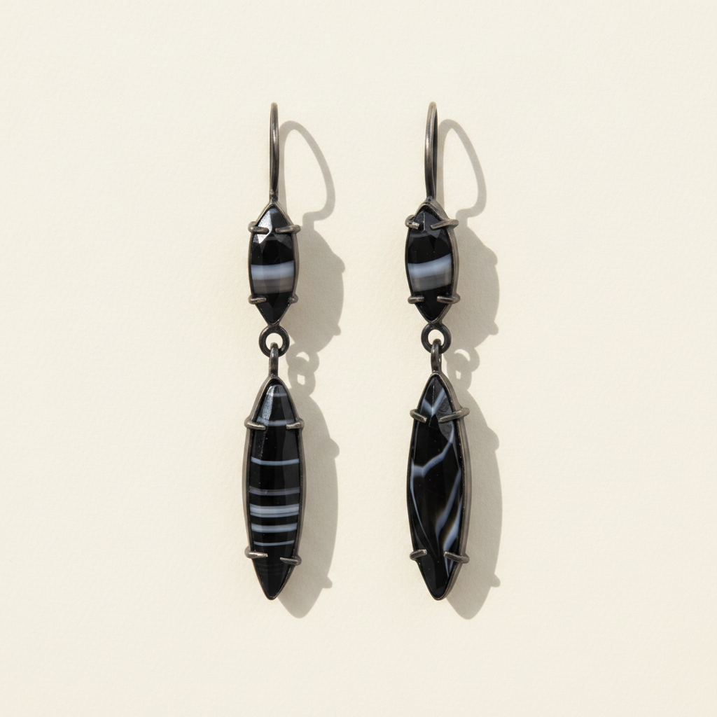 Faceted Marquis Drop Earrings